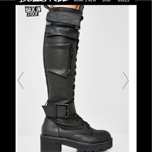 Obsidian Pocket Black Combat Boots